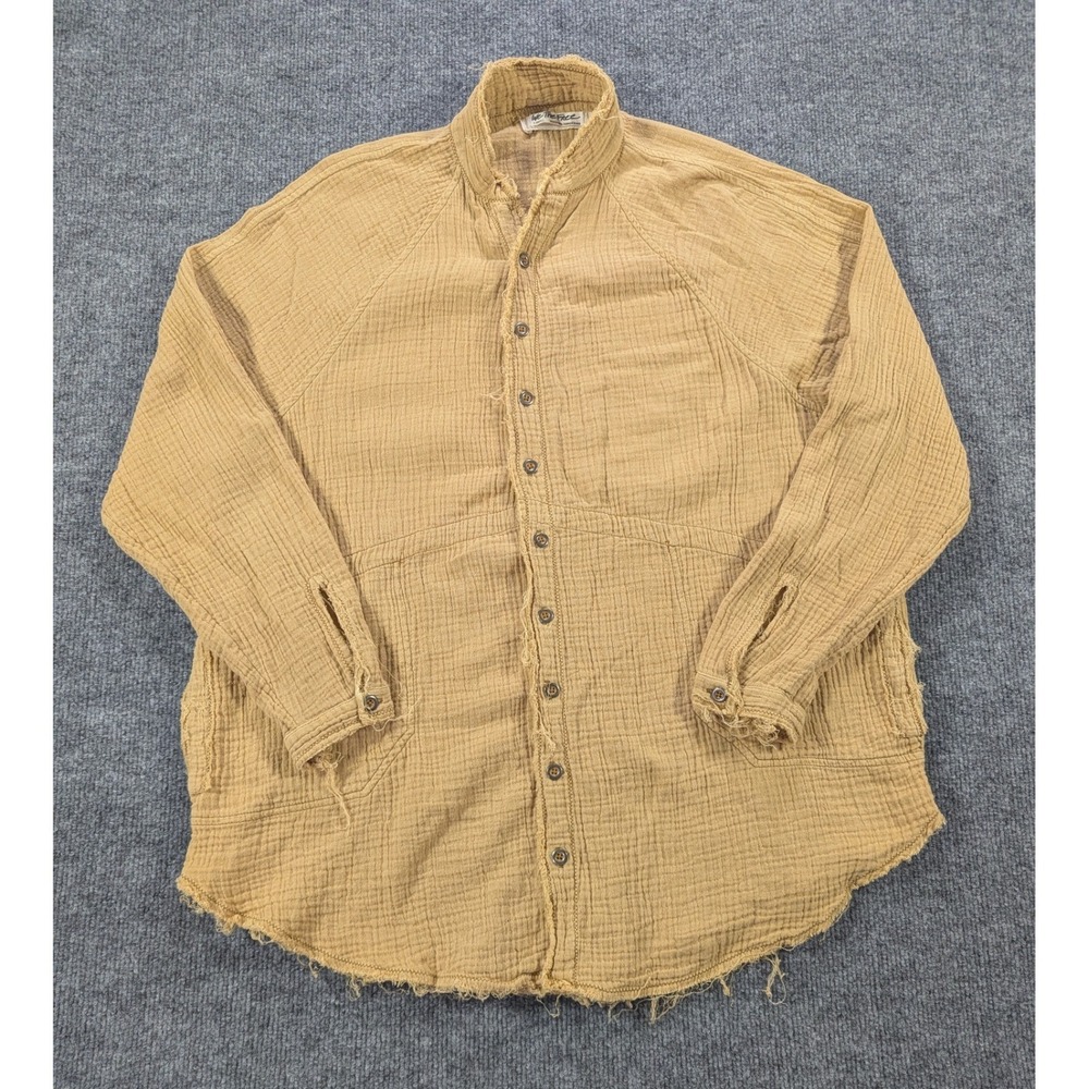 We The Free Summer Daydream Cotton Gauze Button Up Women's Size XS Golden Nugget